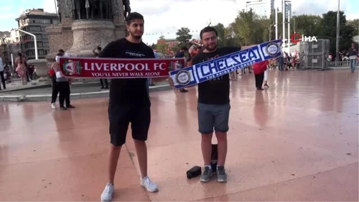 Liverpool ve Chelsea taraftarları Taksim\'de toplandı