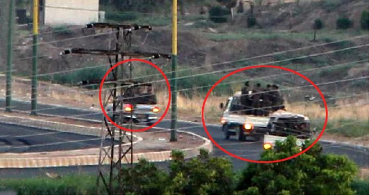 3 kamyonetin içindeki 50 teröristin hareketliliği Mardin\'den görüntülendi