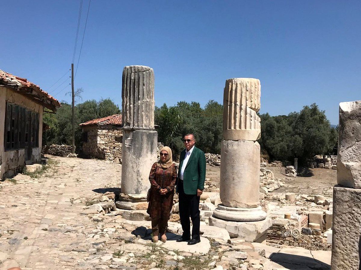Cumhurbaşkanı Erdoğan Stratonikeiaı Antik Kenti\'ni gezdi