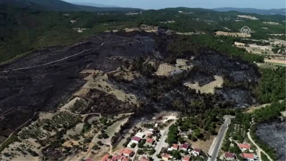 İzmir\'de yanan ormanlık alanlar havadan görüntülendi