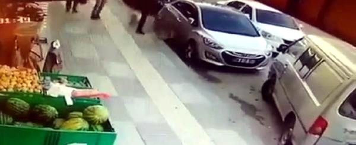 Sokak köpeğine tekme atıp, müdahale etmiş