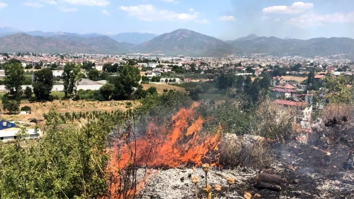 Fethiye\'de makilik alanda yangın