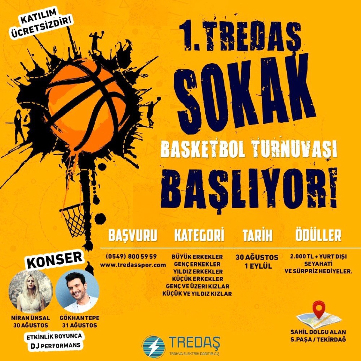 TREDAŞ, sokak basketbolu turnuvası için sahaya iniyor