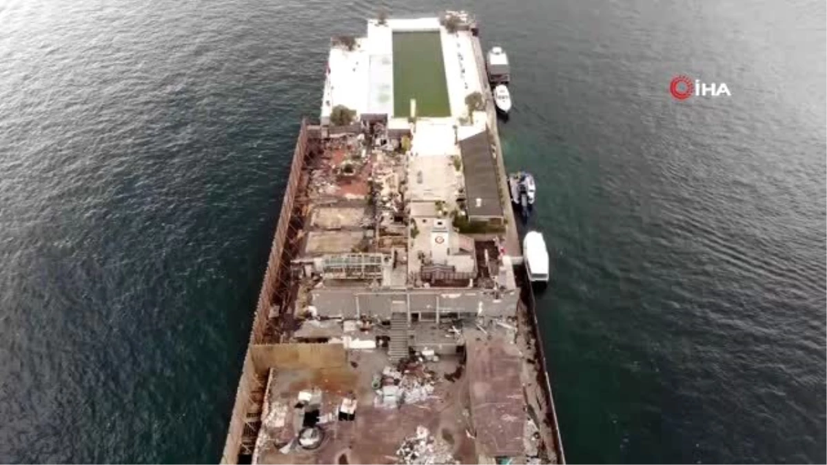 Dursun Özbek\'in haciz işlemi başlattığı Galatasaray Adası havadan görüntülendi