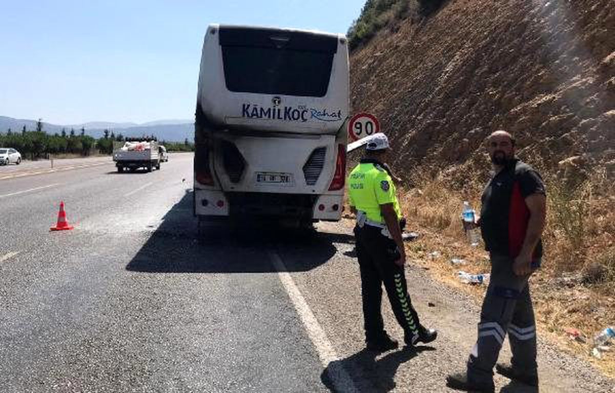 Tamir sonrası test sürüşündeki otobüste yangın çıktı