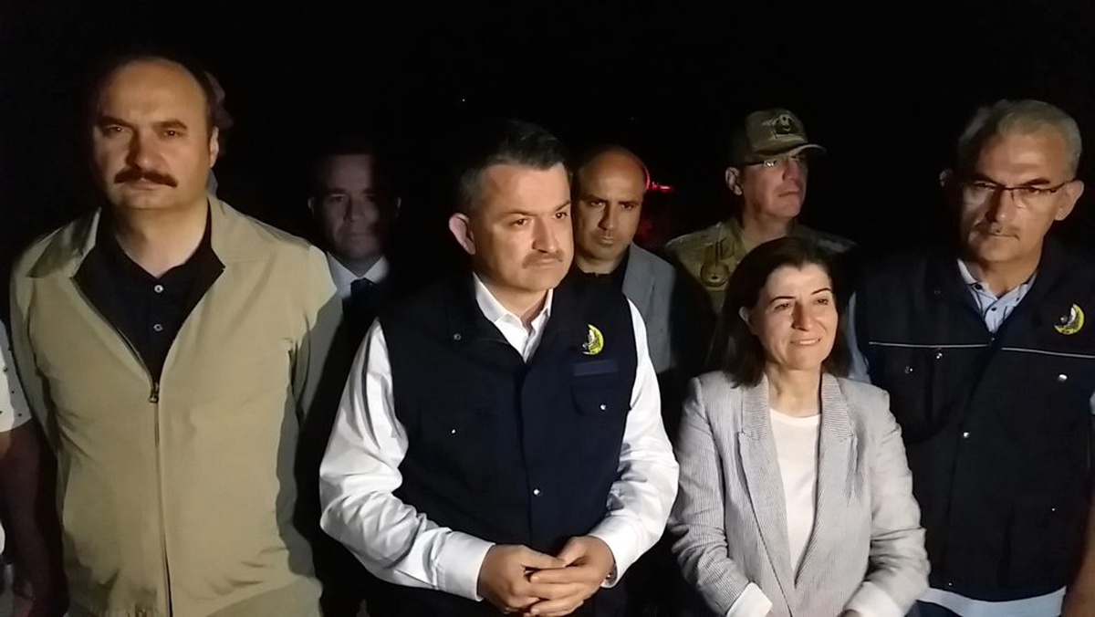 Bakan Pakdemirli, yanan ormanlık alanda incelemelerde bulundu