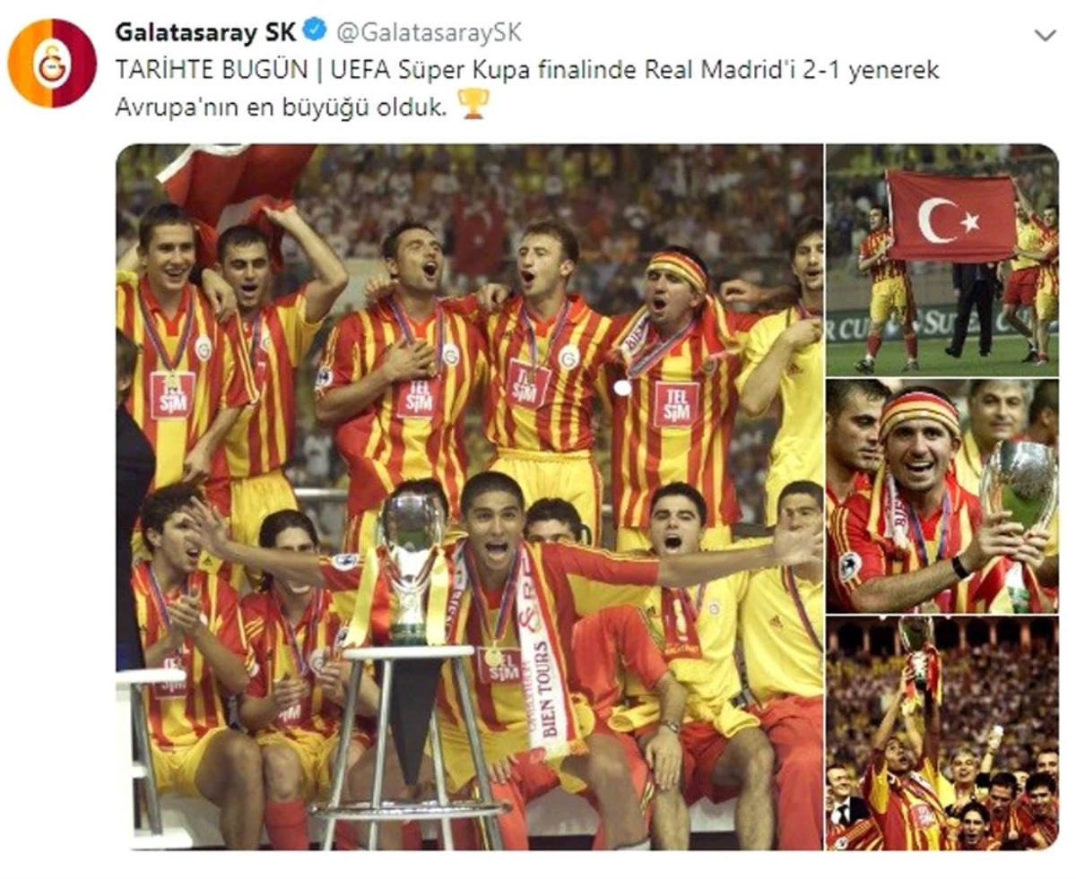 Galatasaray\'dan UEFA Süper Kupa\'nın yıl dönümü paylaşımı