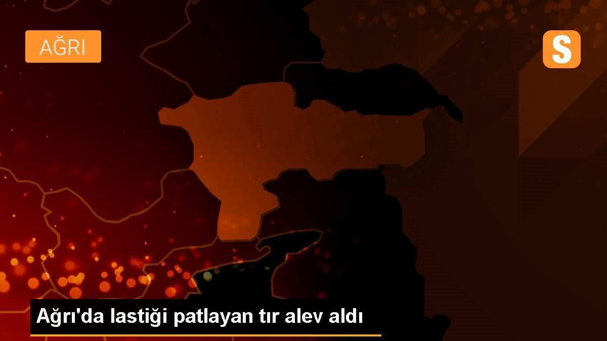 Ağrı\'da lastiği patlayan tır alev aldı