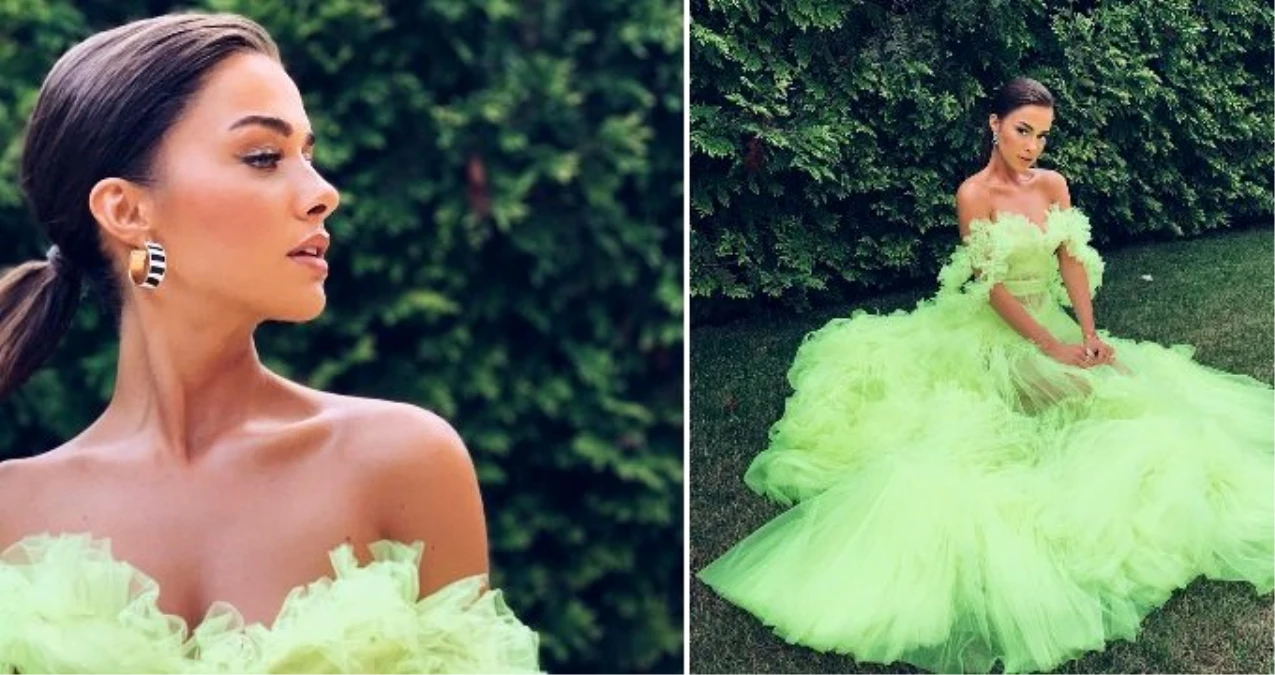 Bensu Soral\'ın düğün elbisesi tercihi: Neon yeşili
