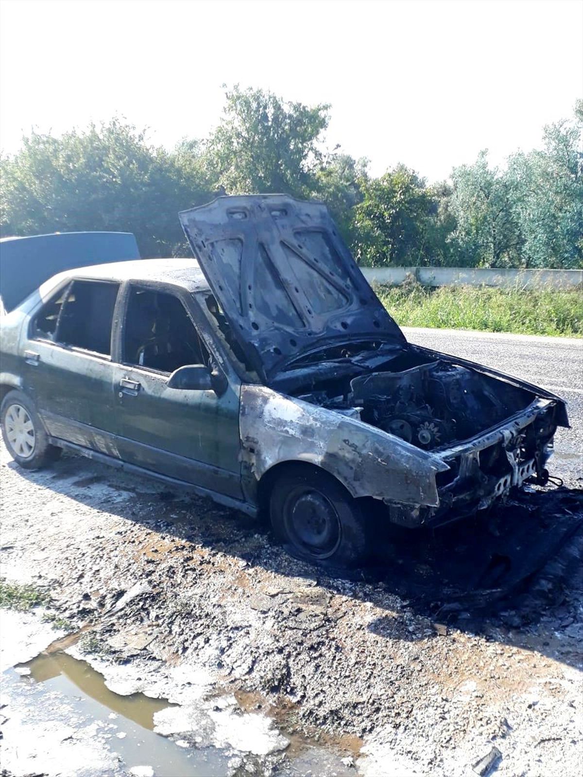İznik\'te araç yangını