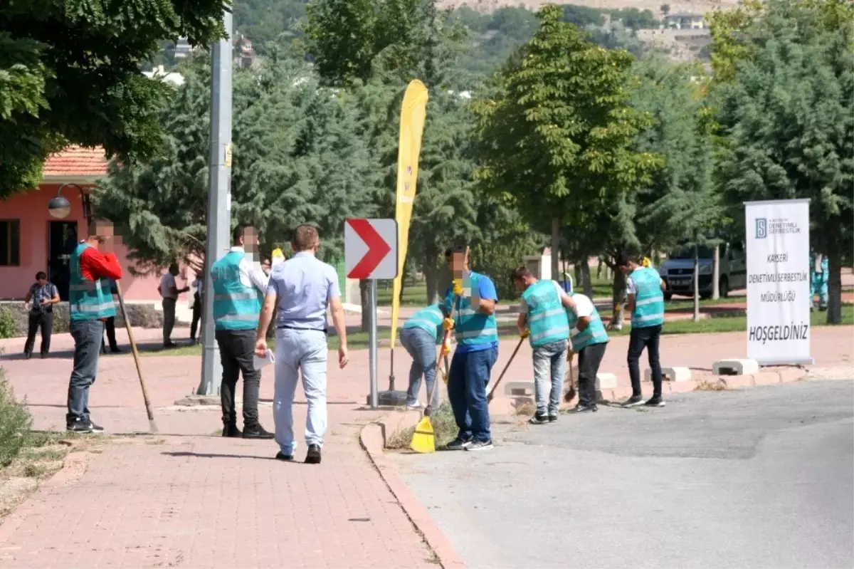 Denetimli Serbestlik Temiz Çevre Projesi\'nde yeşil alanlar temizleniyor