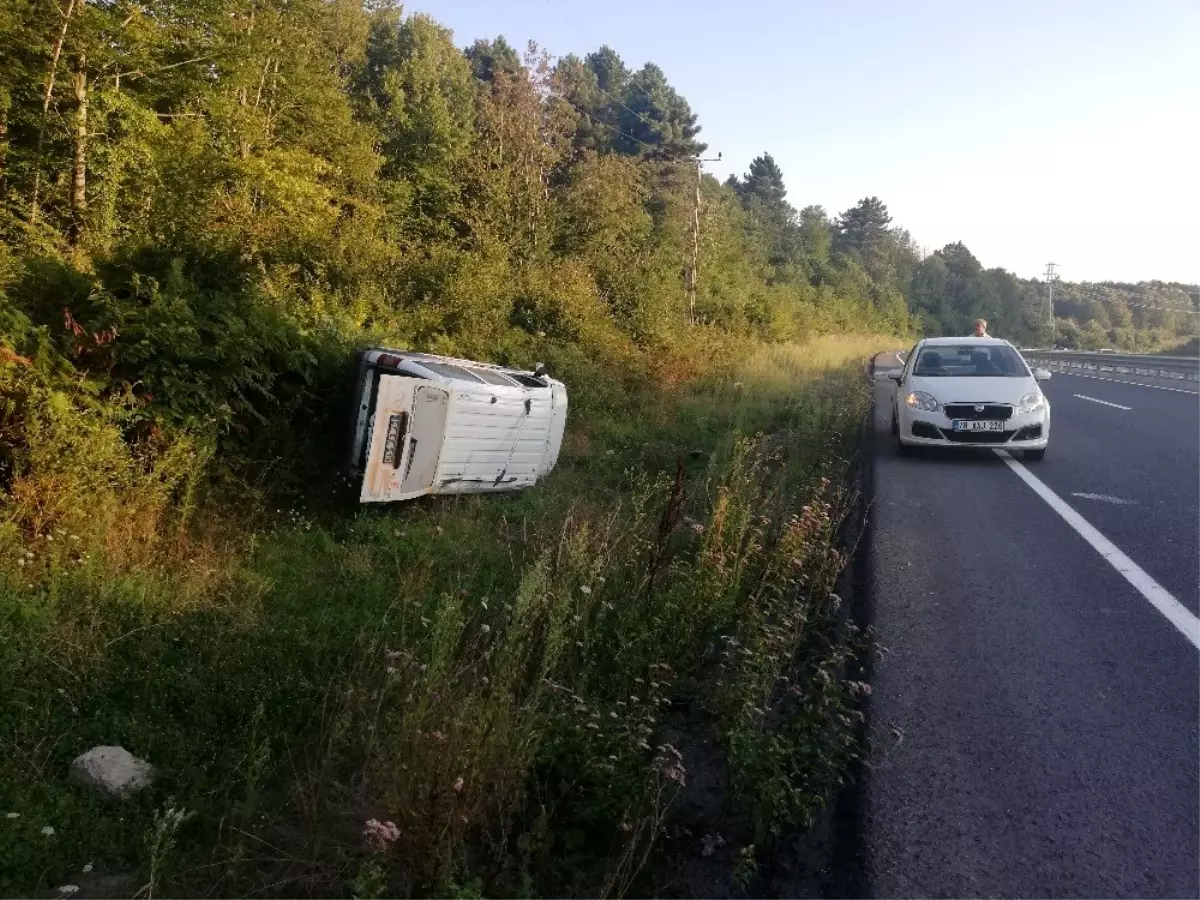 Yoldan çıkan araç takla attı: 1 yaralı