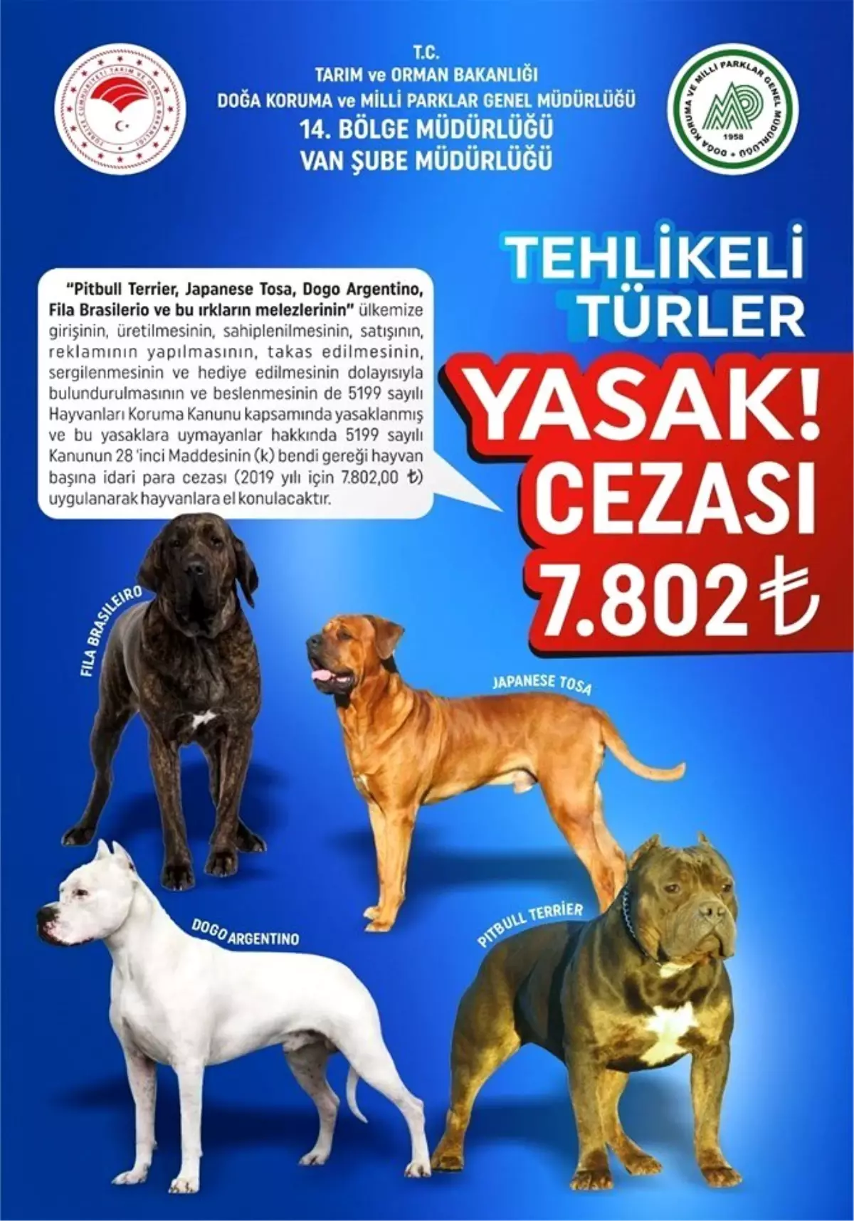 Van dkmp tehlikeli ve yasak olan köpek türlerini açıkladı