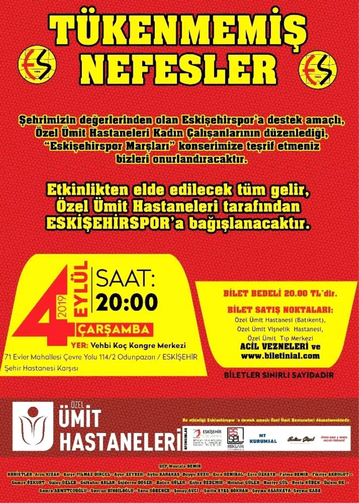 Eskişehirspor Marşları konserine büyük ilgi