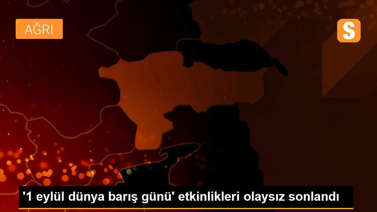 \'1 eylül dünya barış günü\' etkinlikleri olaysız sonlandı