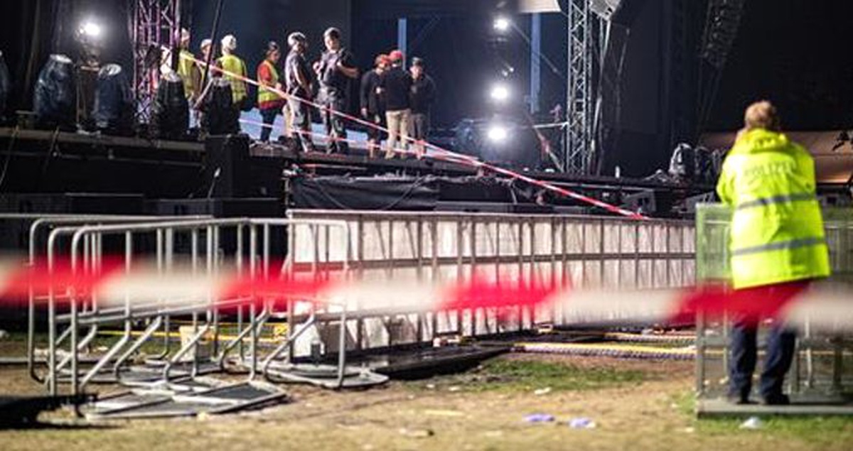Almanya\'daki konserde fırtına nedeniyle sahne çöktü: 2\'si ağır 28 yaralı