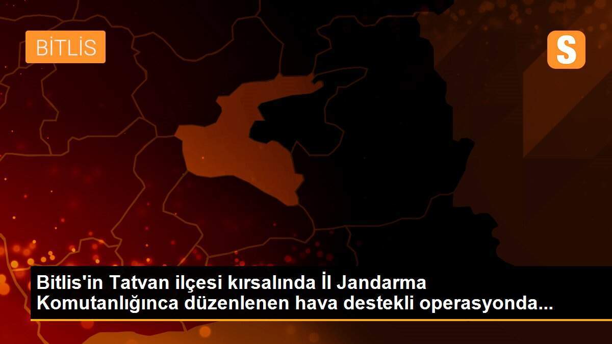 Bitlis\'in Tatvan ilçesi kırsalında İl Jandarma Komutanlığınca düzenlenen hava destekli operasyonda...