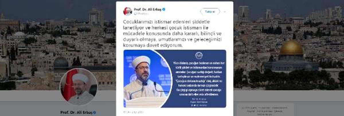 Diyanet işleri başkanı erbaş\'tan çocuk istismarı ile ilgili açıklama