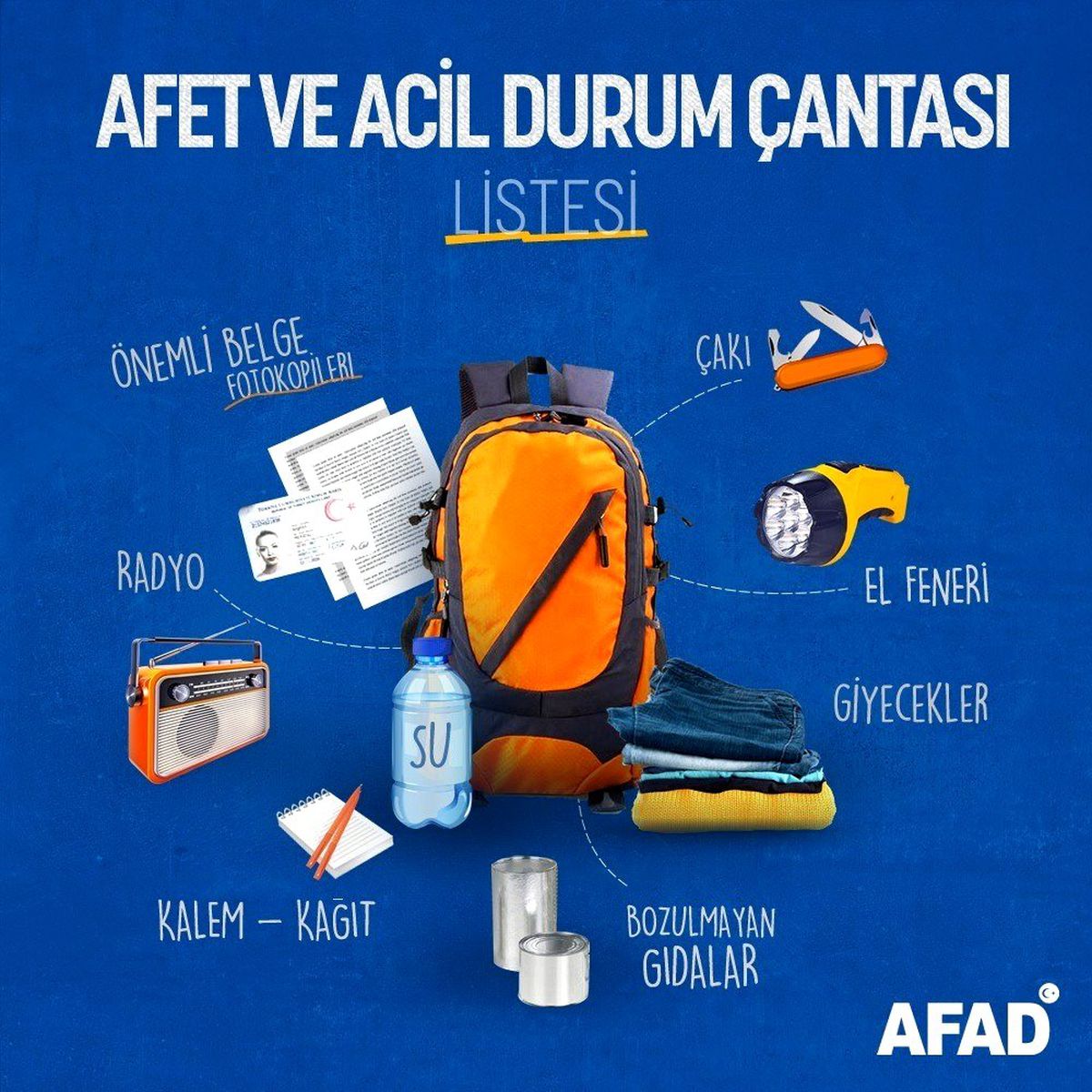 AFAD\'tan "afet çantanız hazır olsun" uyarısı