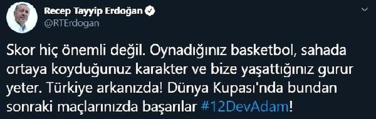 Cumhurbaşkanı erdoğan\'dan, \'12 dev adam\' paylaşımı