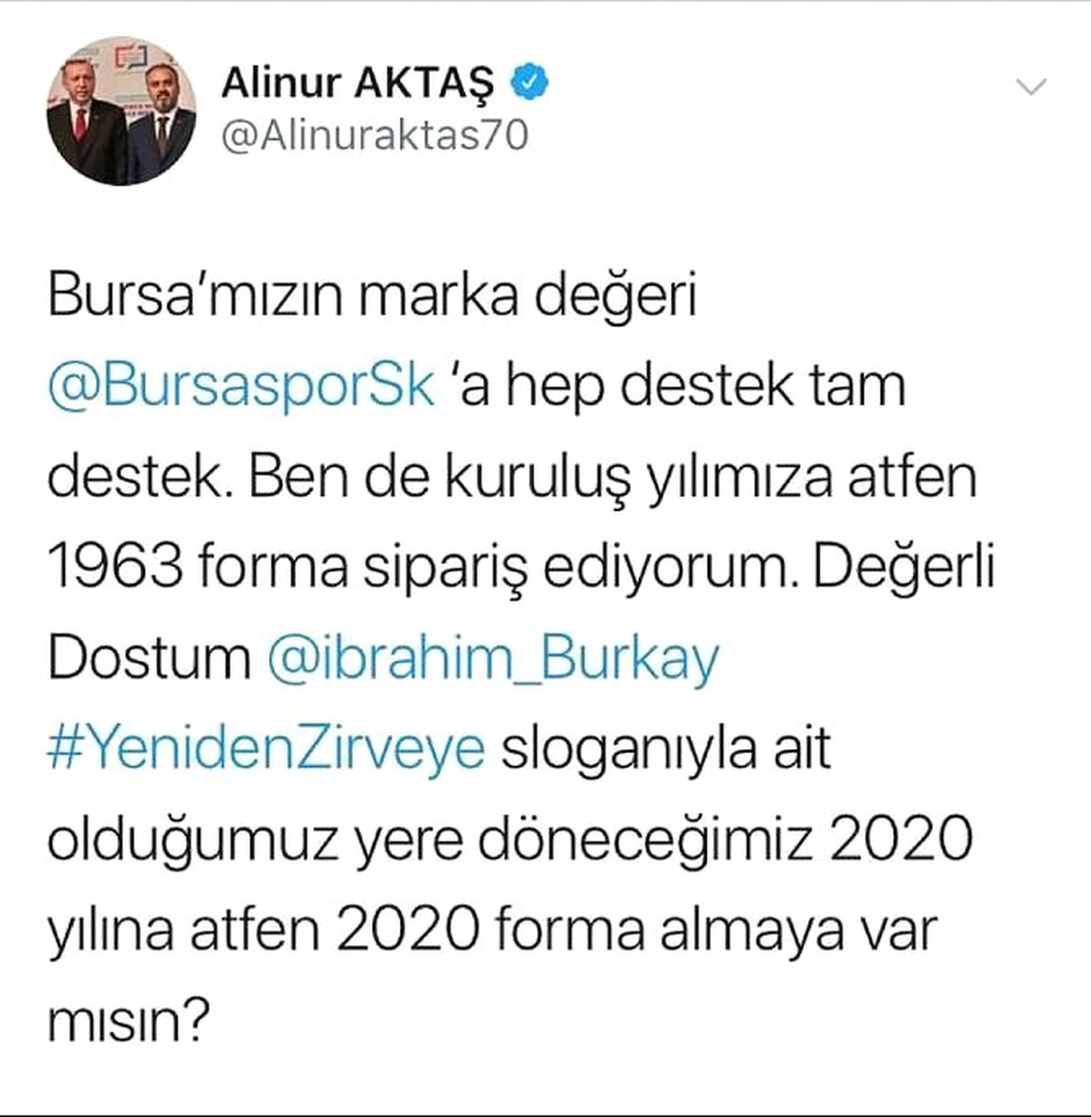 Aktaş ve Burkay\'dan Bursaspor\'a forma desteği