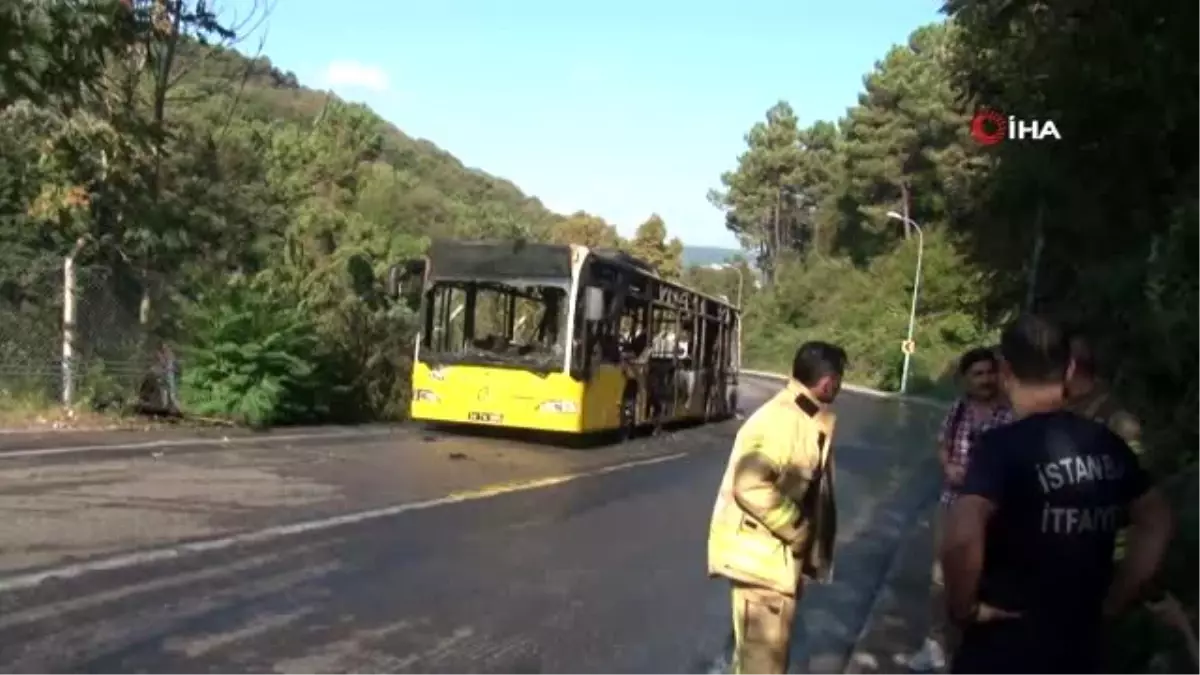 Beykoz Anadolu Kavağı\'nda İETT otobüsü alev alev yandı