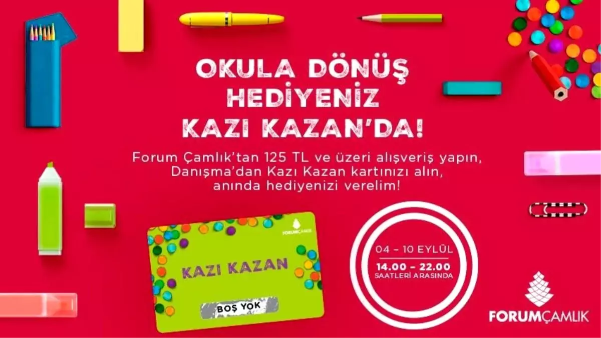 Denizli\'de okula dönüş hediyeleri Forum Çamlık AVM\'den