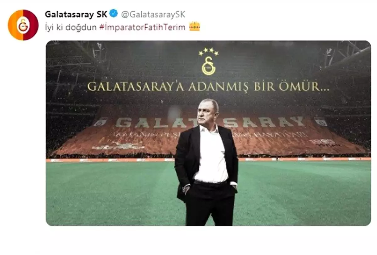 Galatasaray\'dan Fatih Terim\'e doğum günü kutlaması