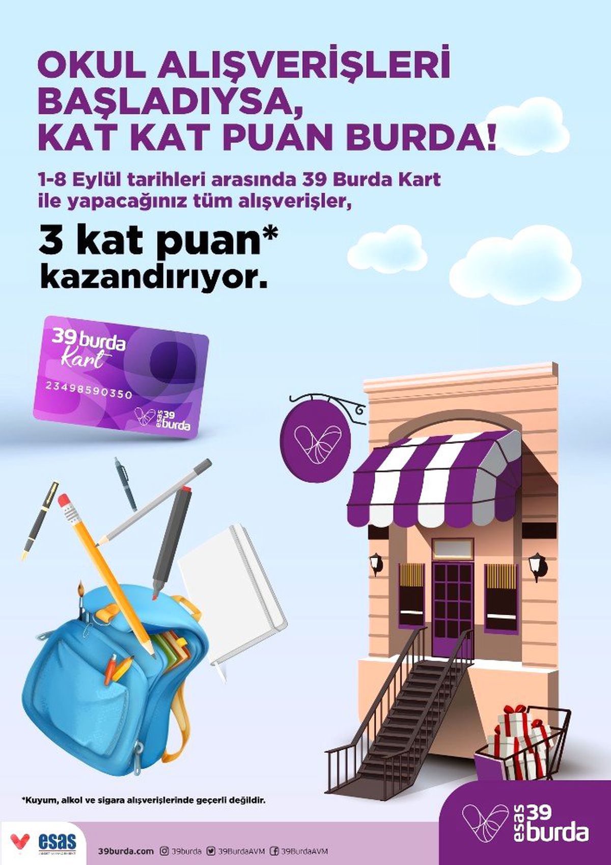 Okul alışverişleri başladıysa, kat kat puan burda