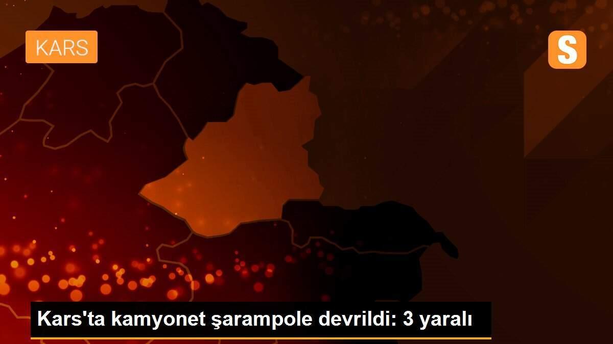 Kars\'ta kamyonet şarampole devrildi: 3 yaralı