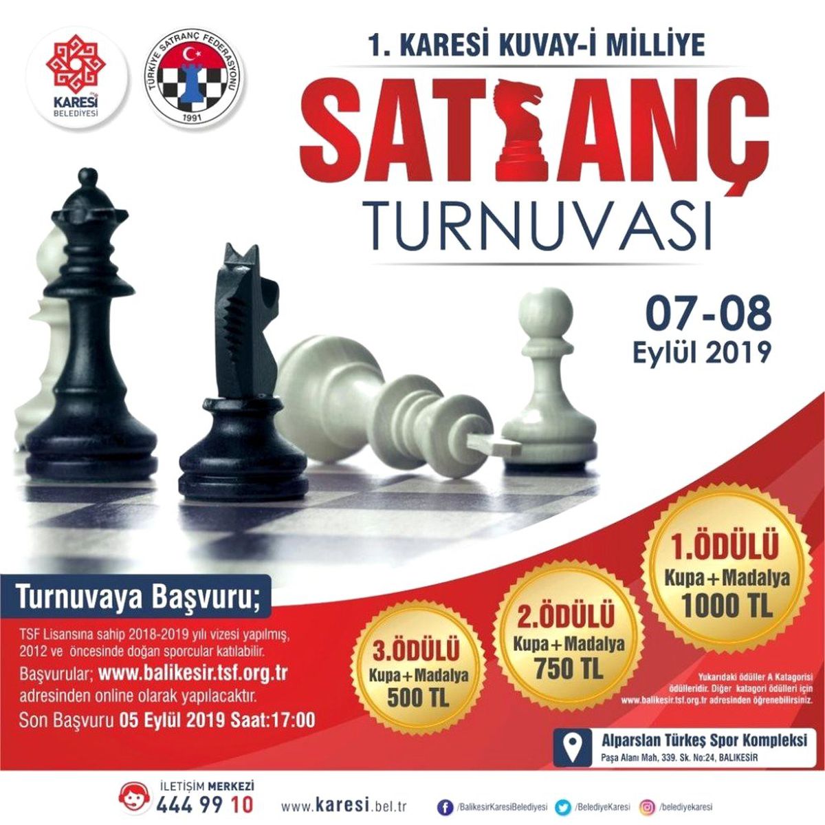 1. Karesi Kuva-yi Milliye satranç turnuvası başlıyor