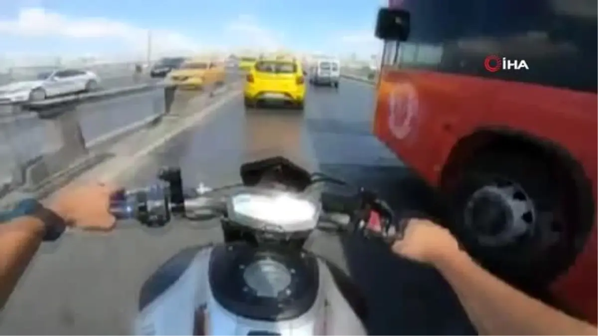 İstanbul\'da motosikletli ithal magandanın tek teker terörü kamerada