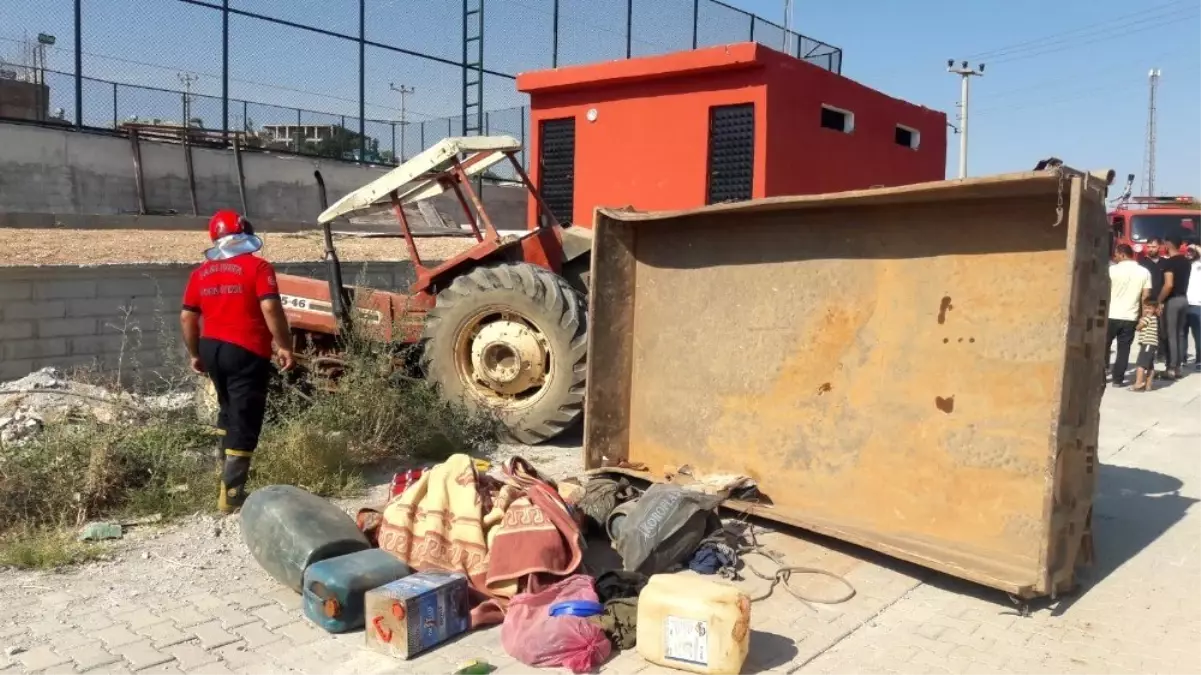 İkiye bölünen traktörlerden yara almadan kurtuldular