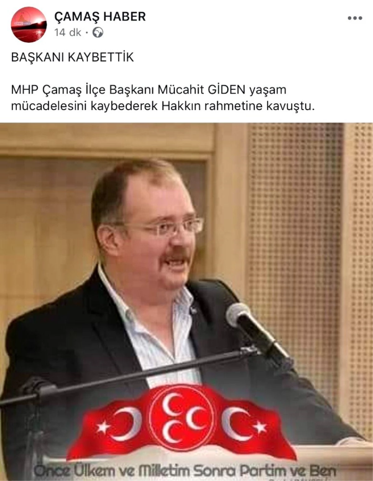 MHP Çamaş İlçe Başkanı vefat etti