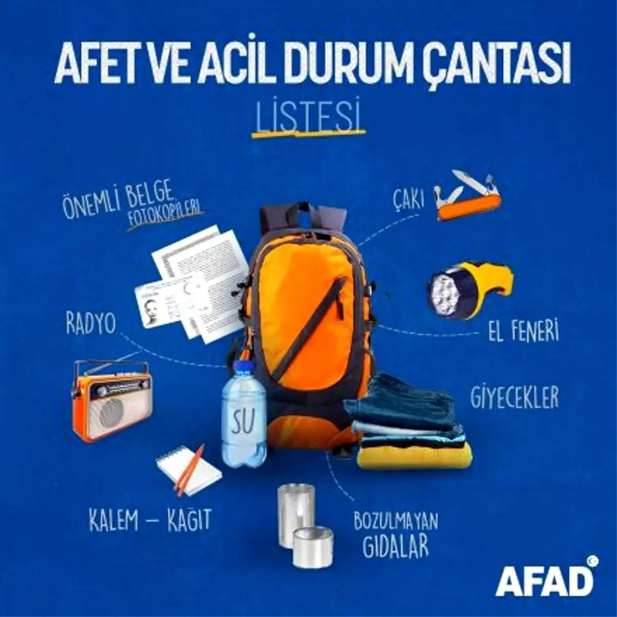 AFAD: "Afet ve acil durum çantanız hazır olsun"