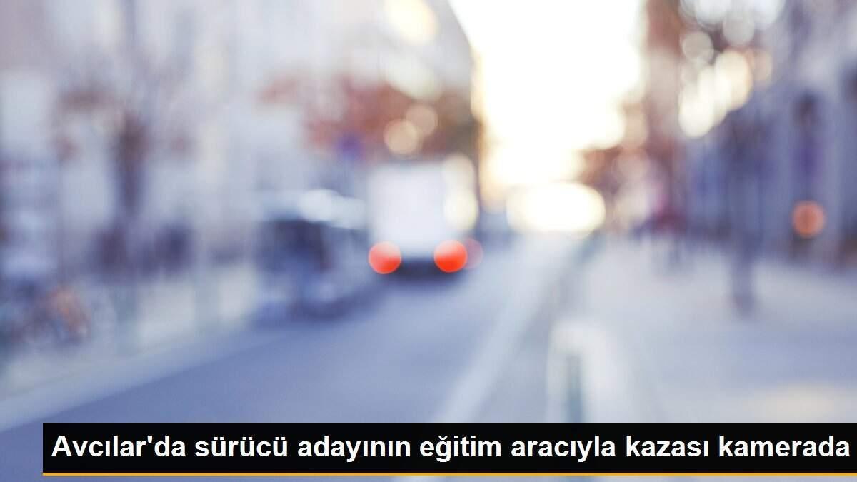 Avcılar\'da sürücü adayının eğitim aracıyla kazası kamerada