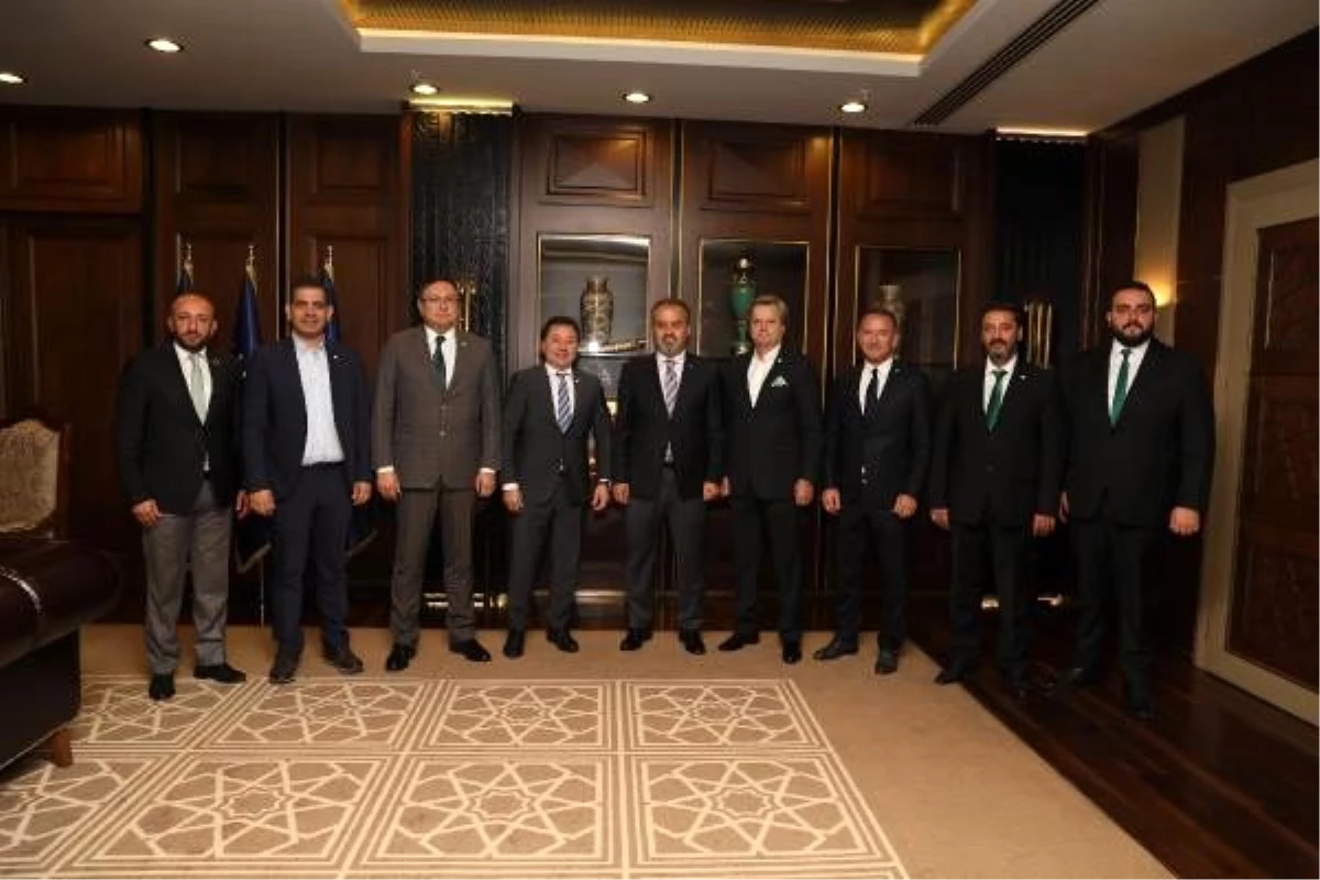 Bursaspor yönetimi, başkan aktaş\'ı ziyaret etti
