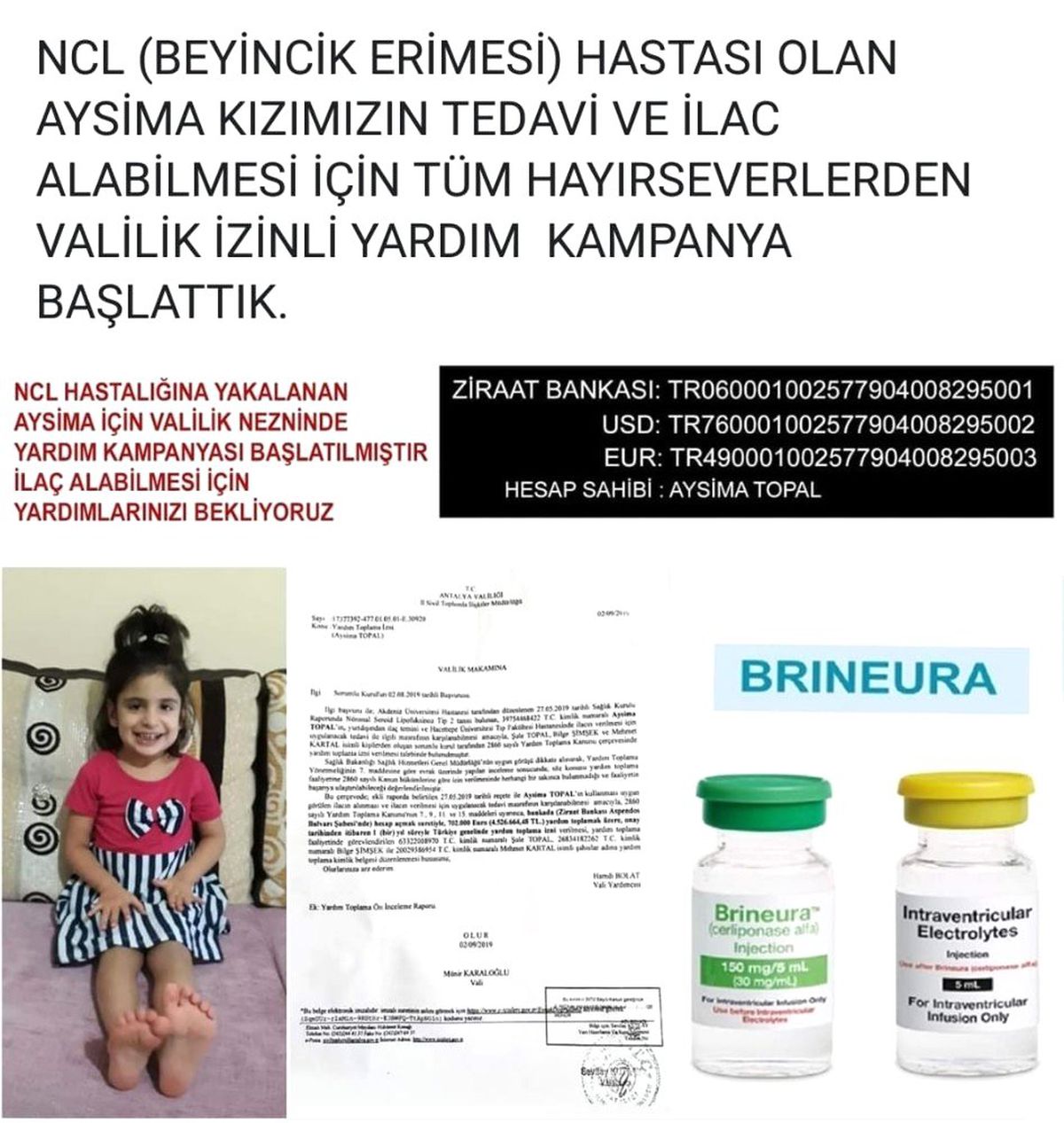 Minik Aysima için kampanya başlatıldı