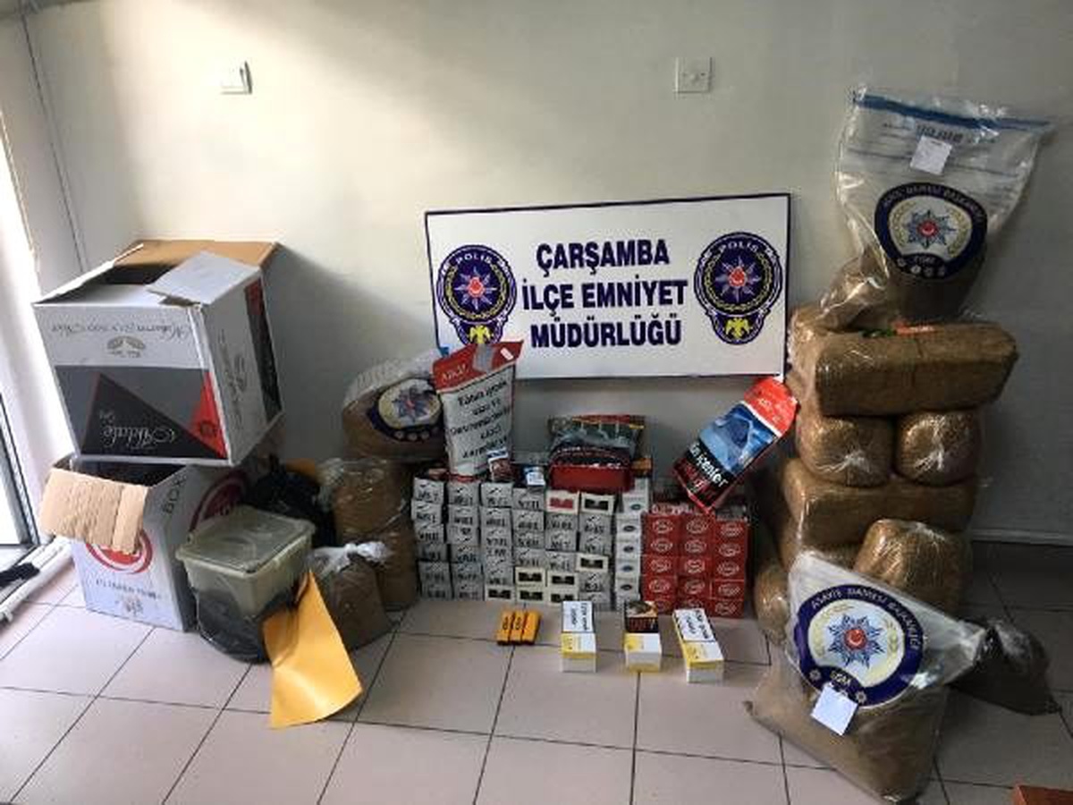 Çarşamba\'da, \'duman\' operasyonunda 84 kilo kaçak tütün ele geçirildi