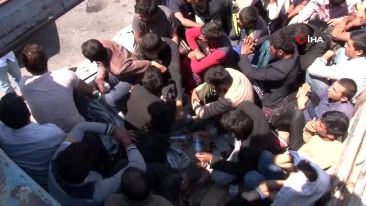Kamyon kasasında koyun yerine 61 kaçak göçmen çıktı