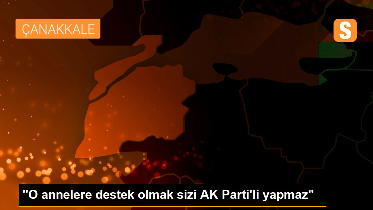 "O annelere destek olmak sizi AK Parti\'li yapmaz"