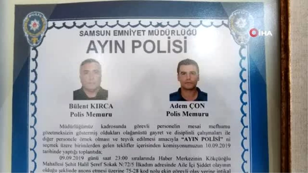 Samsun\'daki aile katliamını önleyen polisler \'ayın polisi\' seçildi