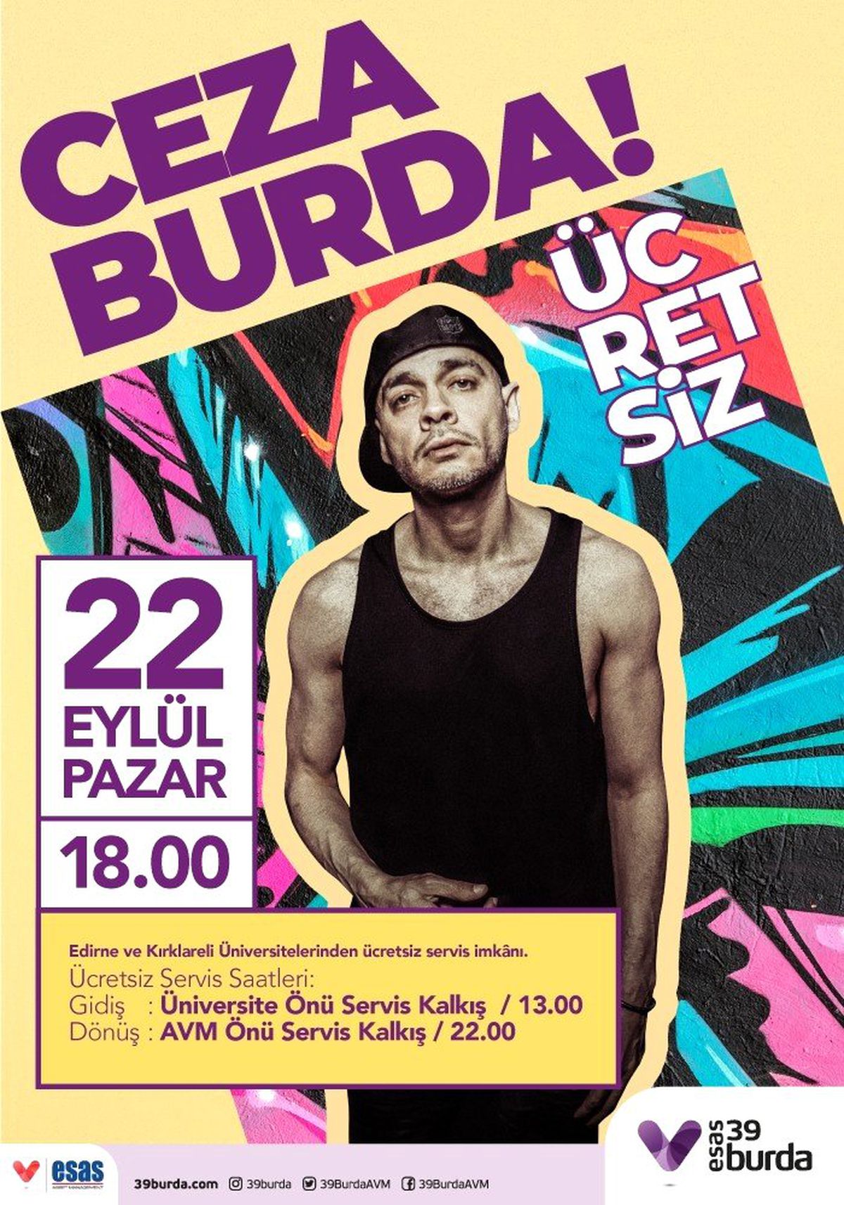 Ceza sevilen şarkılarını 39 Burda\'da söyleyecek