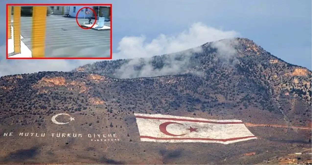KKTC'de Türk bayrağını çalan Rum için tutuklama emri çıkarıldı