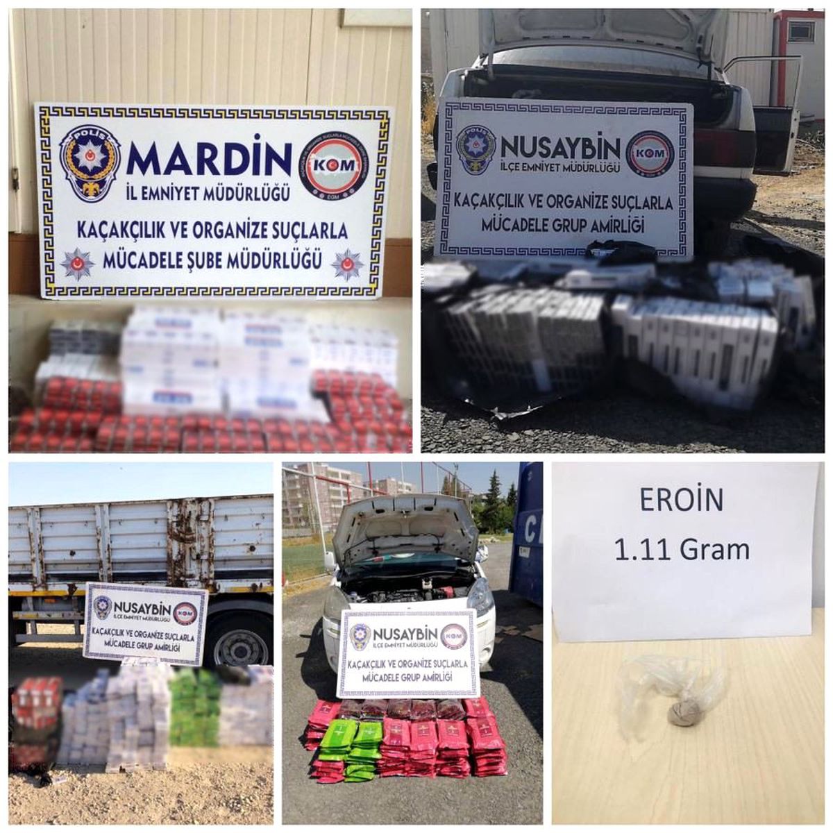Mardin\'de 12 bin 74 paket gümrük kaçağı sigara ele geçirildi