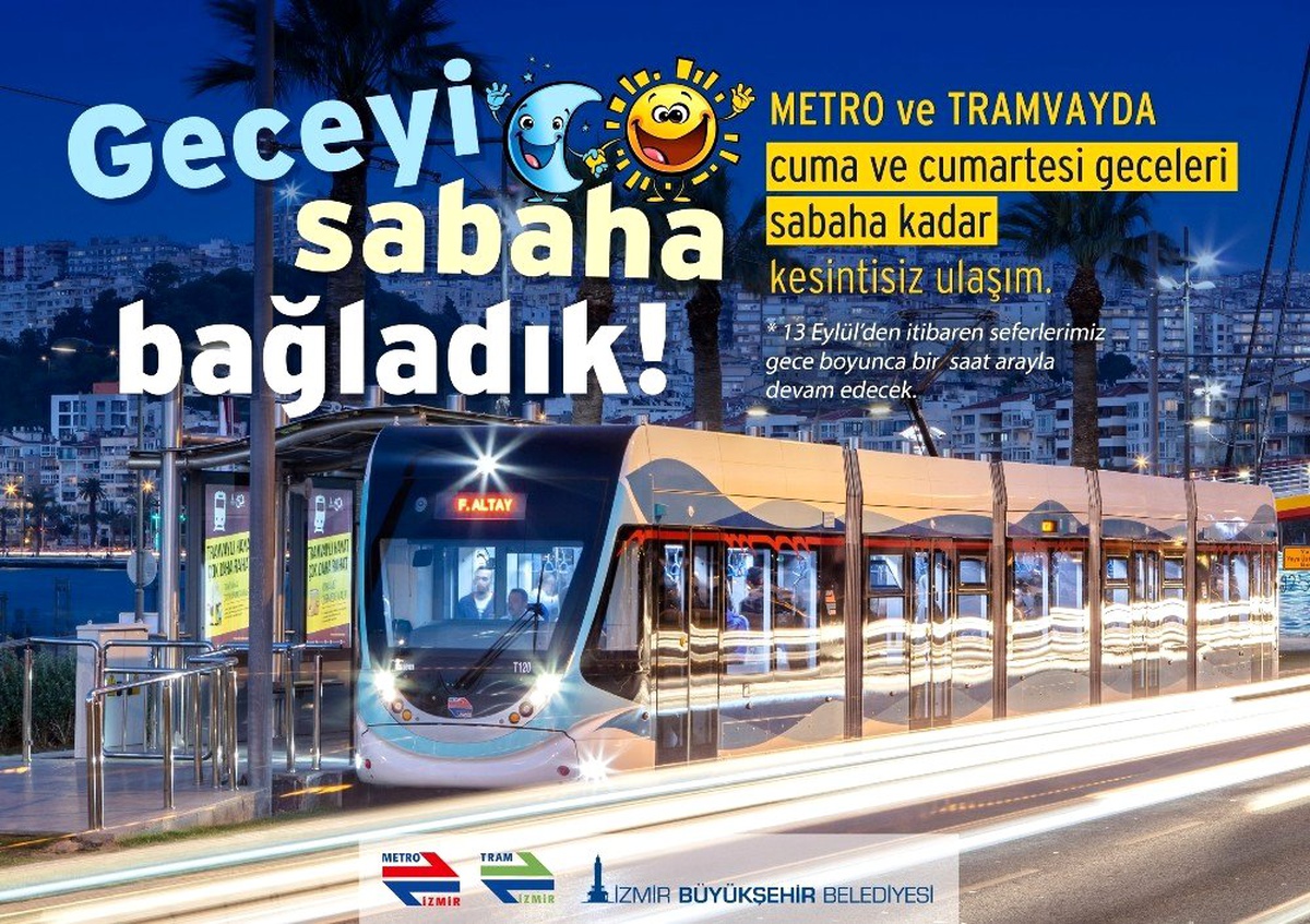 Metro ve tramvayda "cumadan pazara" kesintisiz sefer dönemi