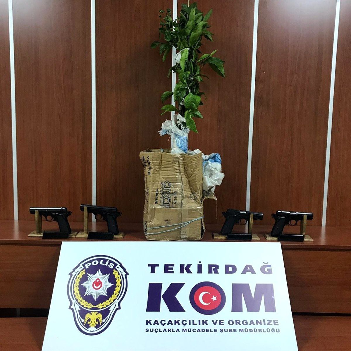 Saksıda kaçak silah