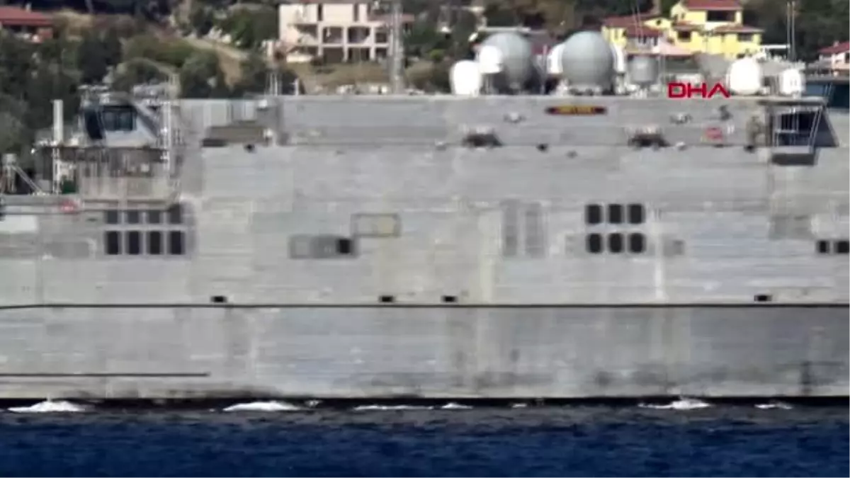 Çanakkale abd hızlı transfer gemisi \'usns yuma\', çanakkale boğazı\'ndan geçti