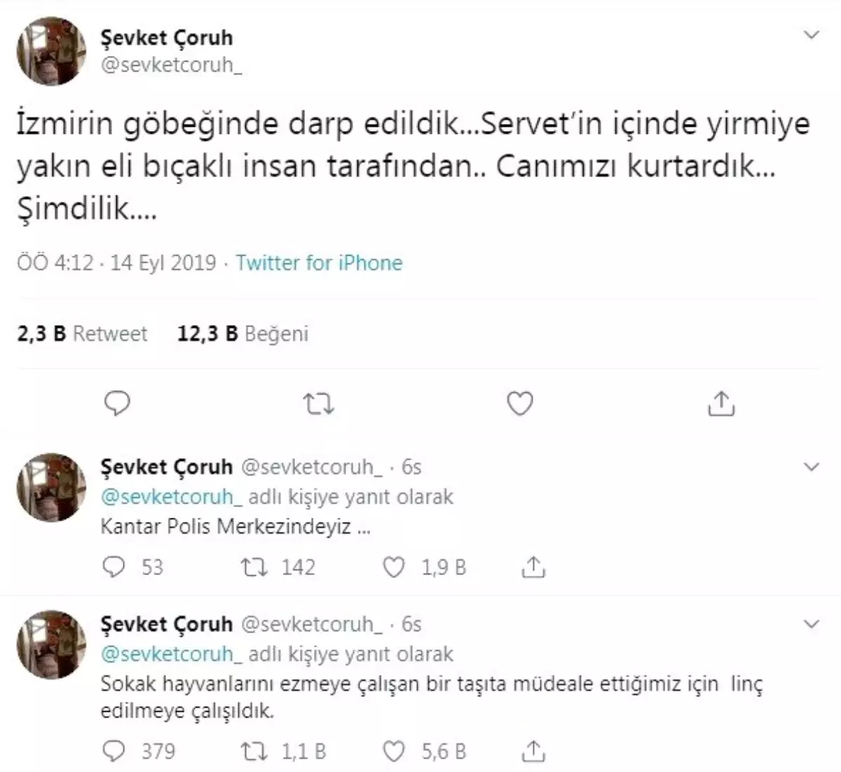 Ünlü oyuncu Şevket Çoruh: "İzmir\'in göbeğinde darp edildik"