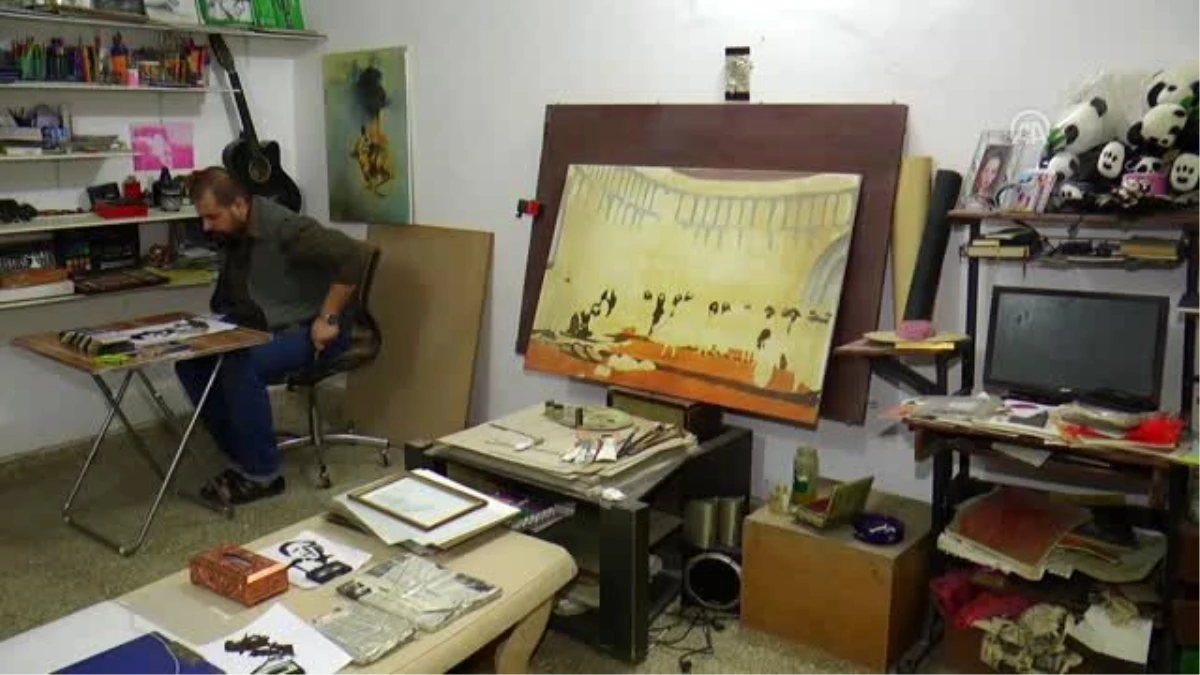 Iraklı genç, kaset bantlarıyla İbrahim Tatlıses dahil birçok sanatçının portresini yapıyor